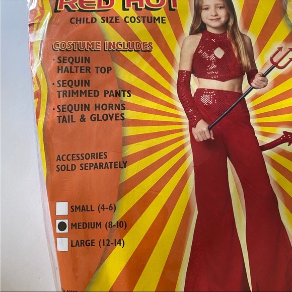 Halloween Costume Kids Red Hot Size Medium 8-10 - Picture 2 of 3